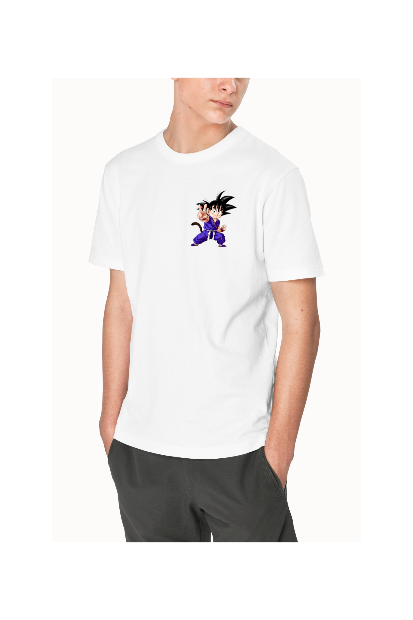 Kid Goku Regular Fit White T-Shirt – Z KAI CLOTHING