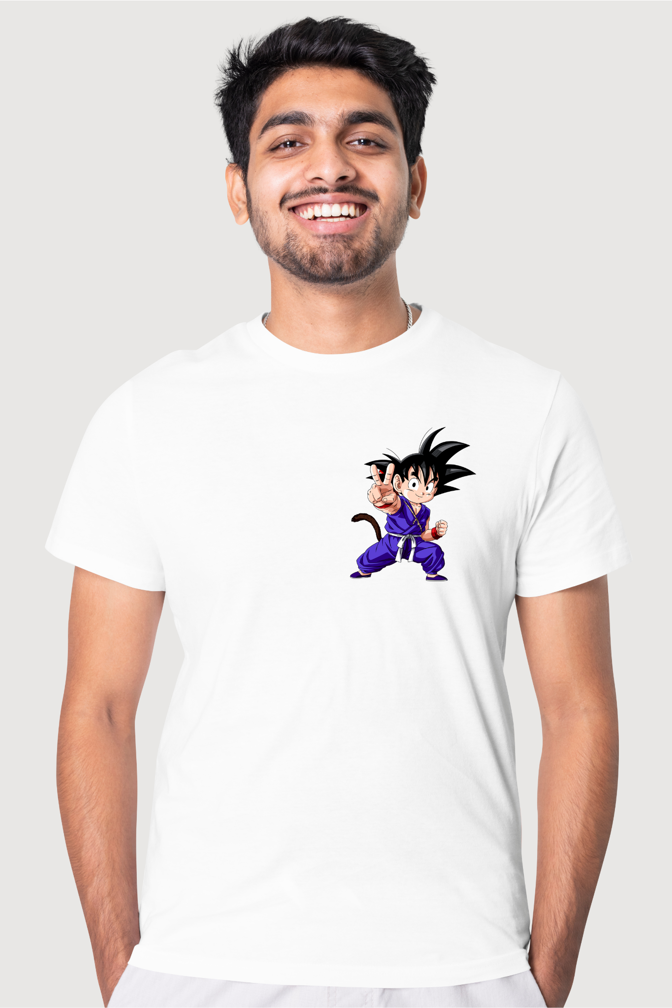 Kid Goku Regular Fit White T-Shirt – Z KAI CLOTHING
